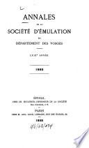 Annales de la Société d'Emulation du Département des Vosges