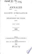 Annales de la Société d'Emulation du Département des Vosges