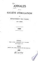 Annales de la Société d'Emulation du Département des Vosges