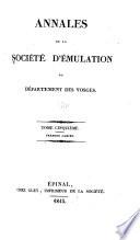 Annales de la Société d'émulation du département des Vosges