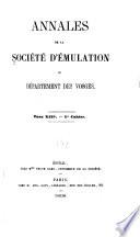Annales de la Société d'émulation du département des Vosges