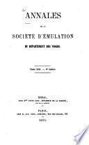 Annales de la Société d'Emulation du Département des Vosges