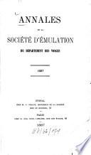 Annales de la Société d'Emulation du Département des Vosges