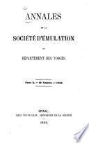 Annales de la Société d'Emulation du Département des Vosges
