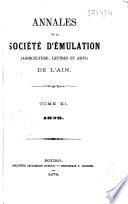 Annales de la Société d'émulation et d'agriculture de l'Ain