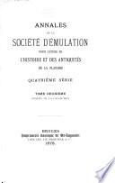 Annales de la Société d'emulation pour l'étude de l'histoire et des antiquities de la Flandre