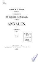 Annales de la Société des sciences naturelles de la Charente-Maritime