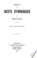 Annales de la Société entomologique de Belgique