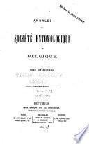 Annales de la Société entomologique de Belgique