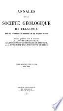 Annales de la Société géologique de Belgique