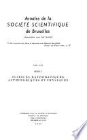 Annales de la Société scientifique de Bruxelles