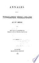 Annales de la typographie néerlandaise au XVe siècle