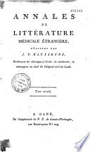 Annales de littérature médicale étrangère