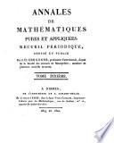 Annales de mathématiques pures et appliquées
