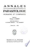 Annales de Parasitologie Humaine Et Comparée