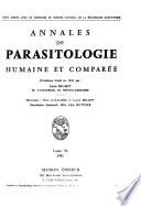 Annales de Parasitologie Humaine Et Comparée