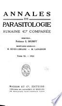 Annales de Parasitologie Humaine Et Comparée