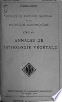 Annales de physiologie végétale