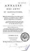 Annales des arts et manufactures, ou Mémoires technologiques sur les découvertes modernes concernant les arts, les manufactures, l'agriculture et le commerce