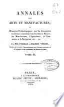 Annales des arts et manufactures, ou Memoires technologiques sur les decouvertes modernes concernant les Arts, les Manufactures, l'Agriculture et le Commerce