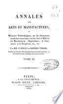 Annales des arts et manufactures, ou Memoires technologiques sur les decouvertes modernes concernant les Arts, les Manufactures, l'Agriculture et le Commerce