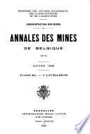 Annales des mines de Belgique