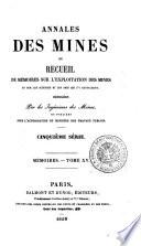Annales des mines. Memoires