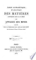 Annales des mines, ou Recueil de mémoires sur l'exploitation des mines, et sur les sciences qui s'y rapportent