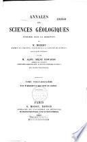Annales des sciences géologiques