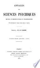 Annales des sciences psychiques