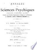 Annales des sciences psychiques ... Organe de la Société universelle d'études psychiques ...