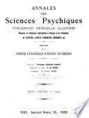 Annales des sciences psychiques ... Organe de la Société universelle d'études psychiques ...