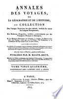 Annales des voyages de la géographie de l'histoire