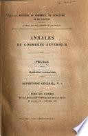 Annales du commerce extérieur ...