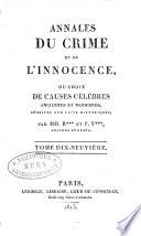 Annales du crime et de l'innocence, ou choix de causes célèbres, anciennes et modernes