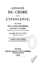 Annales du crime et de l'innocence, ou choix de causes célèbres, anciennes et modernes