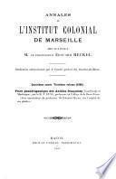 Annales du Musée colonial de Marseille