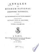 Annales du museum national d'histoire naturelle, par les professeurs de cet etablissement. Ouvrage orne de gravoures
