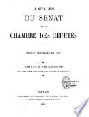 Annales du Sénat et de la Chambre des députés. Débats et documents