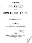 Annales du Sénat et de la Chambre des députés. Débats et documents