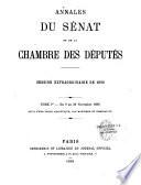 Annales du Sénat et de la Chambre des députés. Débats et documents