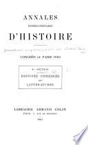 Annales internationales d'histoire: section. Histoire comparée des littératures. 1901