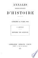 Annales internationales d'histoire: section. Histoire des sciences. 1901
