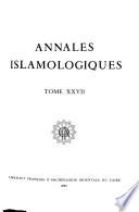 Annales islamologiques