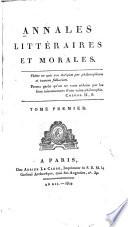 Annales littéraires et morales ...