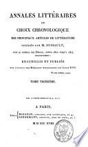 Annales littéraires ou mélanges de littérature