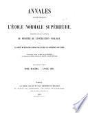 Annales Scientifiques de L'École Normale Supérieure