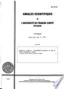 Annales scientifiques de l'Université de Franche-Comté, Besançon