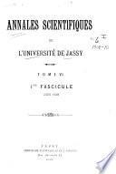Annales scientifiques de l'Université de Jassy