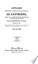 Annales scientifiques, litteraires et industrielles de l'Auvergne